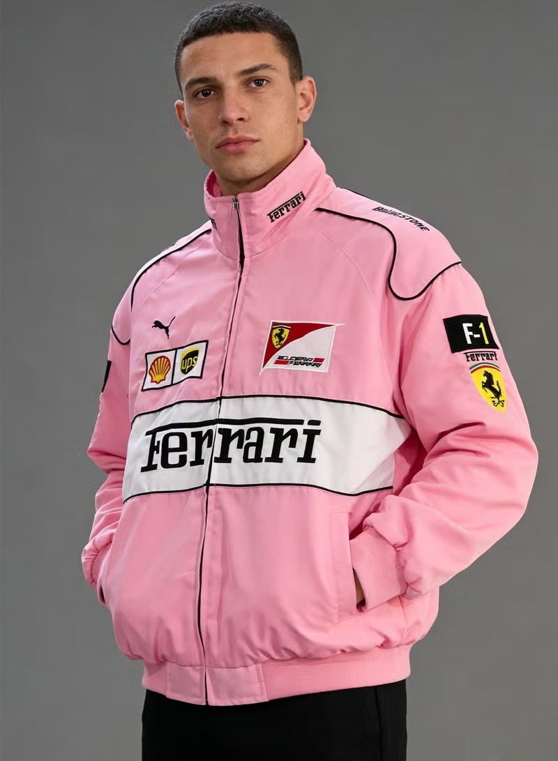 Ferrari racing suit fully embroidered racing suit motorcycle suit riding suit casual cotton-padded jacket thorn men's and women's coats - Image 4